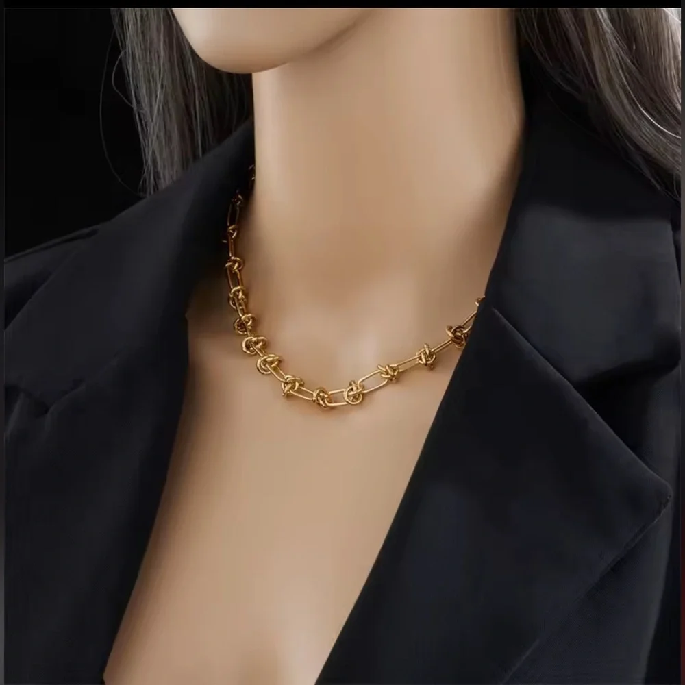 New! Gold Chain Necklace Necklace Bracelet Set